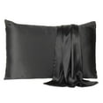 thumbnail image 6 of Black Dreamy Set of 2 Silky Satin Queen Pillowcases, 6 of 6