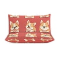 thumbnail image 3 of 3 Pcs Soft Bedding Set, Includes 1 Duvet Cover with Zipper And 2 Pillow,Shams Cartoon Cute Dog King(102"×90"), 3 of 8