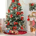 thumbnail image 4 of FMSHPON Valentine's Day Romantic Champagne Rose Xmas Christmas Tree Skirt Stand Mat for Holiday Party Decoration Indoor Outdoor 48 inches, 4 of 6