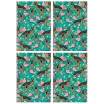 4 Pcs Funny Kitchen Towels,German Shepherd Dog and Flower Microfiber Dish Towels,Kitchen Tea Towels,Kitchen Towel Set (18" X 26")