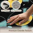 thumbnail image 6 of ODIKA 4'x6' Washable Area Rug Stain Resistant, Low Pile, Easy Care Music Note Vinyl Record Retro Album Player Disc Motif Round Cd for Dorm Room, Small Living, 6 of 7