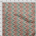 thumbnail image 3 of oneOone Organic Cotton Poplin Twill Fabric Chevron Kasuri Printed Fabric 1 Yard 42 Inch Wide, 3 of 4