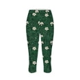 thumbnail image 4 of Womens St. Patricks Day Leggings Holiday Printed Casual Slim Fit Stretch Capri Yoga Pants Cropped Pant (L, Green J), 4 of 5