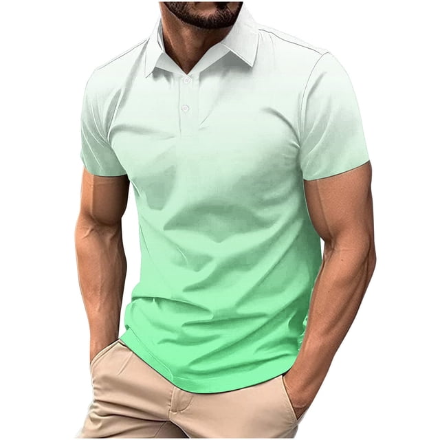 Camisas de Manga Larga para Hombres Manga Corta Sólida Girar Hacia Abajo Botones de Cuello Camiseta Blusa Imitación Rack, Top de Moda Casual