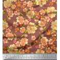 thumbnail image 1 of Soimoi Viscose Chiffon Fabric Leaves & Peony Floral Fabric Prints by Yard 42 Inch Wide, 1 of 3