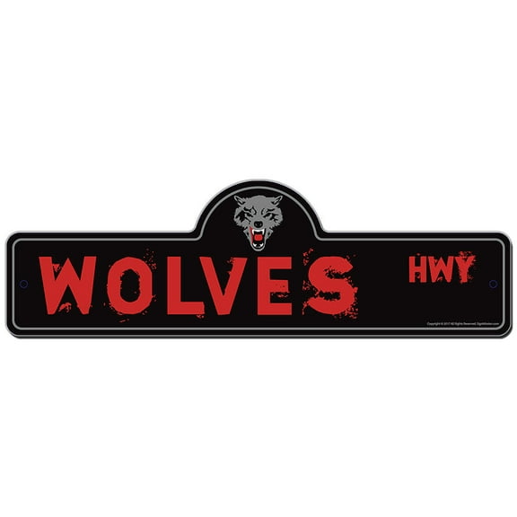 Wolves Street Sign | Indoor/Outdoor | Funny Home Décor for Garages, Living Rooms, Bedroom, Offices | SignMission personalized gift