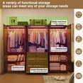 thumbnail image 2 of 6 Door Farmhouse Armoire Wardrobe Closet for Bedroom with 3 Drawers, 75"H Tall Armoire Wardrobe Set with LED Sensor Light & Hanging Rod, Freestanding Closet Wardrobe Cabinet Glass Doors, 2 of 8