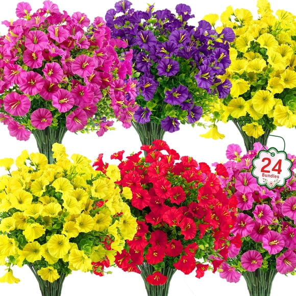 24 paquetes de flores artificiales Ouddy Decor para exteriores