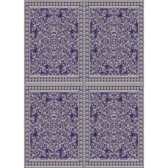 Ahgly Company Machine Washable Indoor Rectangle Transitional Purple Haze Purple Area Rugs, 5' x 8'