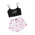 thumbnail image 3 of MKLEKYY Conjunto De Pijama Para Mujer, Camisola, Lencería, Top Y Pantalones Cortos Con Estampado De Lechuga, 3 of 3
