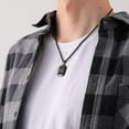 thumbnail image 2 of Initial A-Z Necklace for Men,Stainless Steel Square Letter Pendant Chain for Mens, 20+2 Inch, 2 of 6