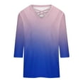 thumbnail image 4 of Patlollav Plus Size Blouses Womens 3/4 Sleeve Tops V Neck Tunic Tops Casual Loose T-Shirts, 4 of 6