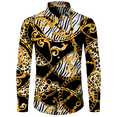 thumbnail image 1 of Camisas con estampado 3D de león dorado para hombre, Tops de manga larga con cuello vuelto y botones, ropa de calle de estilo barroco a la moda, 1 of 4
