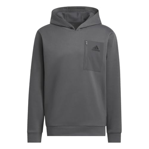 adidas Men�s Regular Fit Kangaroo Pockets Hoodie - Gray (Gresix), Large