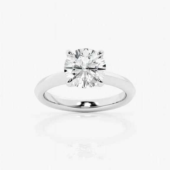 Zoya Jewel Round Cut 1.9 Ct Lab Created Diamond Ring - Stamped 14K White Gold Plated Wedding Jewelry - Bridal Engagement Ring - Valentine Gift for Her