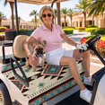 thumbnail image 3 of Golf Cart Seat Covers for 2 Seater,Brown Blue Microfiber Cart Seat Towel Blanket,Green Southwest Ethnic Native American Boho Absorbent Breathable NonSlip Bench Seats Protector for Golf Course 51"x31", 3 of 9
