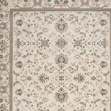 HomeRoots 553194 8 x 10 ft. Floral Distressed Modern Area Rug - Cream