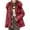 Red, variant on FDGIU Women's Slim Fit Puffer Coat - Attached Hood Zip Front, Lightweight Warm Long Jacket for Cold Weather Outdoor