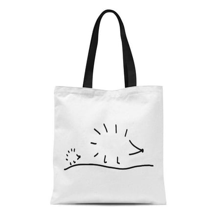 NUDECOR Canvas Tote Bag Cancellation Hedgehogs Incite Male Outline