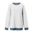 thumbnail image 3 of ameIAEA Womens Sweatshirts Long Sleeve Crewneck Pullover Tops Color Block Loose Fall Shirts, 3 of 4