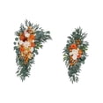 thumbnail image 4 of 2 piezas de flores de arco de boda, flores artificiales modernas, hojas , decoración de señal de bienvenida para recepción, día de San Valentín Naranja, 4 of 8