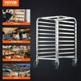 thumbnail image 2 of Bun Pan Rack, 10-Tier Commercial Bakery Racks with Brake Wheels, Aluminum Racking Trolley Storage for Half & Full Sheet, Speed Rack For Kitchen Home, Bread Baking Equipment, 26"L x 20.3"W x 39"H, 2 of 5