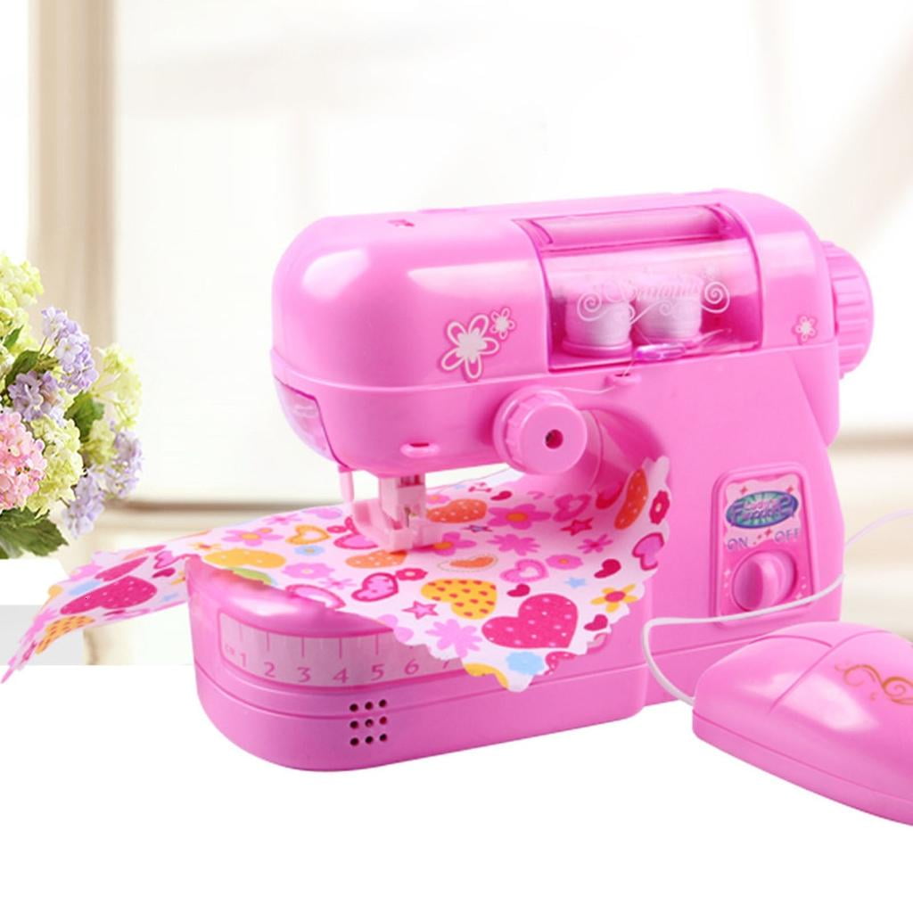 Children Sewing Machine Toy for Kids Ages 8 and Up Pink Toy Pretend Play Portable Electric Sewing Machine Toy