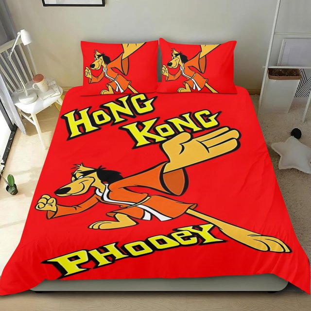Hong Kong Phooey Conjunto de sábanas temático, trío de piezas, cómodo y amigable con la piel, diseño único, regalo de decoración para el hogar para familiares, amigos y fans,173cm *218cm