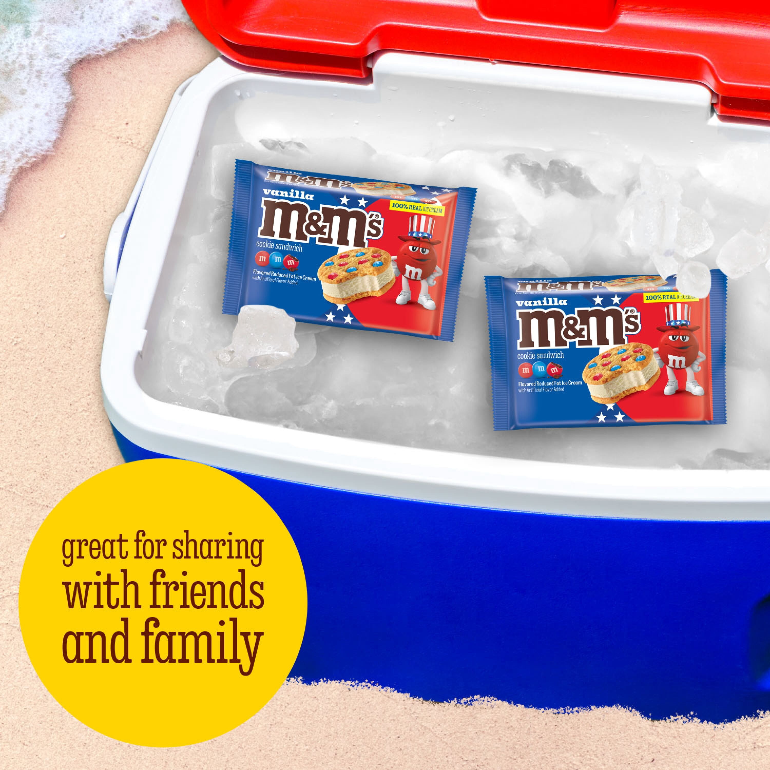 M&M's Vanilla Ice Cream Cookie Sandwiches, 16 fl oz, 4 Pack