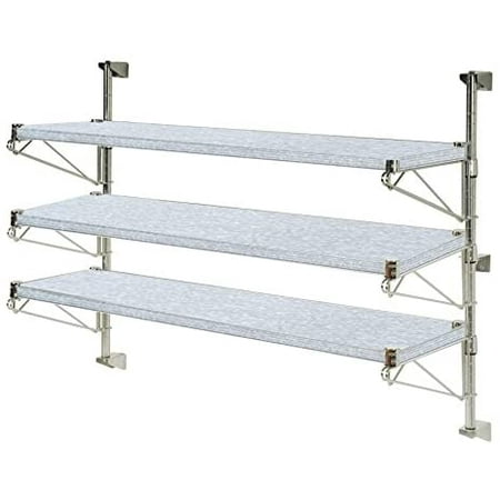

21 Deep x 30 Wide x 63 High Adjustable 3 Tier Solid Galvanized Wall Mount Shelving Kit