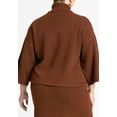 thumbnail image 4 of ELOQUII Women's Plus Size Boxy Three Quarter Sleeve Turtleneck, 4 of 4