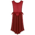 thumbnail image 6 of YiZYiF Praise Dance Tunic for Women Liturgical Dancewear Sleeveless Round Neck Overlays Worship Dress Burgundy XXL, 6 of 7