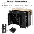 thumbnail image 4 of DEALTOPS 46" Kitchen Island with Drop Leaf, Kitchen Storage Cart with 3 Tier Pull Out Cabinet Organizer, Internal Storage Rack, Rolling Kitchen Cart on Wheels with Towel Rack for Kitchen-Black, 4 of 12