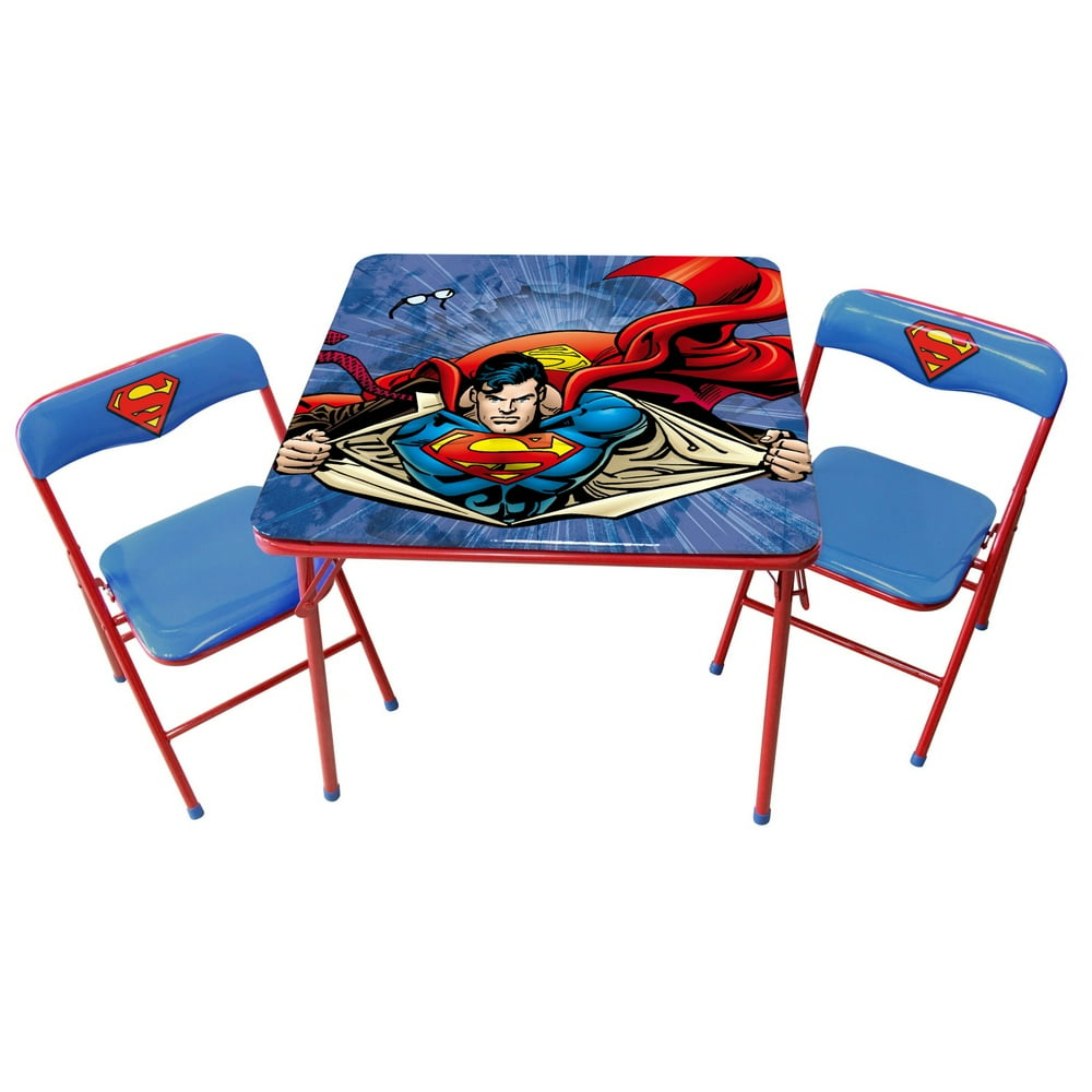 O'Kids Superman Children's Metal Table and Chairs Set