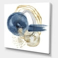 thumbnail image 3 of Abstract Black and Dark Blue Gold Underwater Life 30 in x 30 in Painting Canvas Art Print, by Designart, 3 of 4
