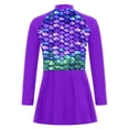 thumbnail image 2 of Lejafay Robe de Plage pour Filles, Manches Longues, Protection Solaire UPF 50, Violet 10, 2 of 6