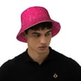 thumbnail image 5 of Yiaed Rose Red Glitter Print Reflective Stripe Bucket Hat Unisex Funny Outdoor Fisherman Cap Beach Sun Hat, 5 of 5