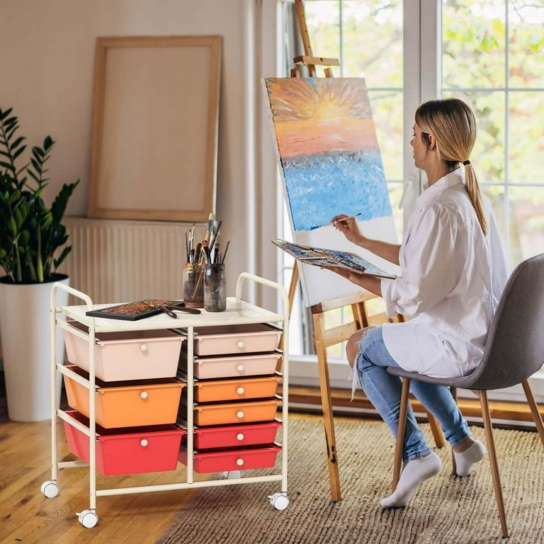 Costway 9-Drawer Rolling Utility Storage Cart photo 5