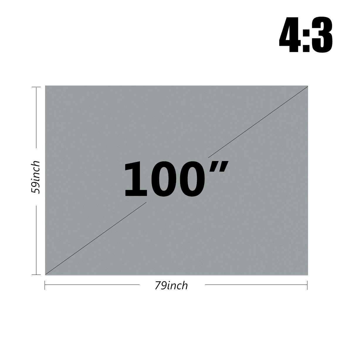 60/72/84/92/100/120/130 Inch Projector Screen HD 169/43 Frameless Video Projection Screen