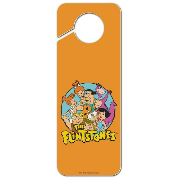 The Flintstones Group Plastic Door Knob Hanger Sign
