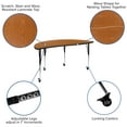 thumbnail image 4 of Flash Furniture Emmy Mobile 86" Oval Wave Flexible Laminate Activity Table Set with 18" Student Stack Chairs, Oak/Black, 4 of 15