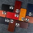 thumbnail image 3 of For Case iphone 14 Pro Max Cases Oil Wax Luxury Genuine Leather Cover For Iphone 15 12 11 13 XR XS Max X 8 Plus Phone Shell Capa, 3 of 7