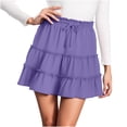 thumbnail image 2 of MYAOYI Skirts for Women Pleated Ruffle Skirt Color Casual Elastic Waist Loose, 2 of 6