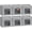 Grey, variant on Cube Storage Bins - Fabric Shelves for Closet Organization, Foldable Storage Bins for Clothes, Decorative Storage Baskets with Window for Home, Set of 6, Black