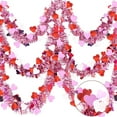 thumbnail image 5 of Valentines Day Garland 10FT/16.4FT/33FT/50FT Valentines Day Decor Red Heart Tinsel Garland Metallic Glitter Hanging Garland Valentines Decorations for Home Mantel Indoor Outdoor Wedding Galentines Pa, 5 of 7