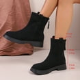 thumbnail image 5 of Women's Boots Low Chunky Heel Round Toe Ankle Short Boots Zip-up Fashion Casual Versatile Warm Fall Winter Shoes for Women Black 8.5, 5 of 10