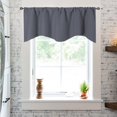 thumbnail image 3 of Howarmer Solid Color Polyester Valance Curtains with Rod Pocket ( Dark Gray ), 3 of 6