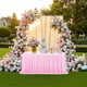 thumbnail image 4 of Decoración del hogar, falda de mesa de tul blanco reciclable, mantel transparente extra largo con volantes, adecuada para bodas, cumpleaños, banquetes, decoración de mesa de poliéster., 4 of 6