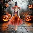 thumbnail image 4 of HCNTES Girl's the Glamour Witch Dress Halloween Costumes(Orange&5,10-12 Years), 4 of 8