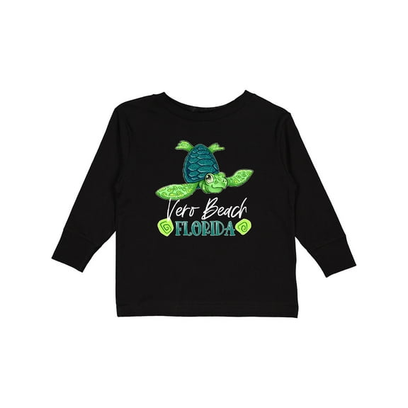Inktastic Vero Beach, Florida Happy Sea Turtle Boys or Girls Long Sleeve Toddler T-Shirt